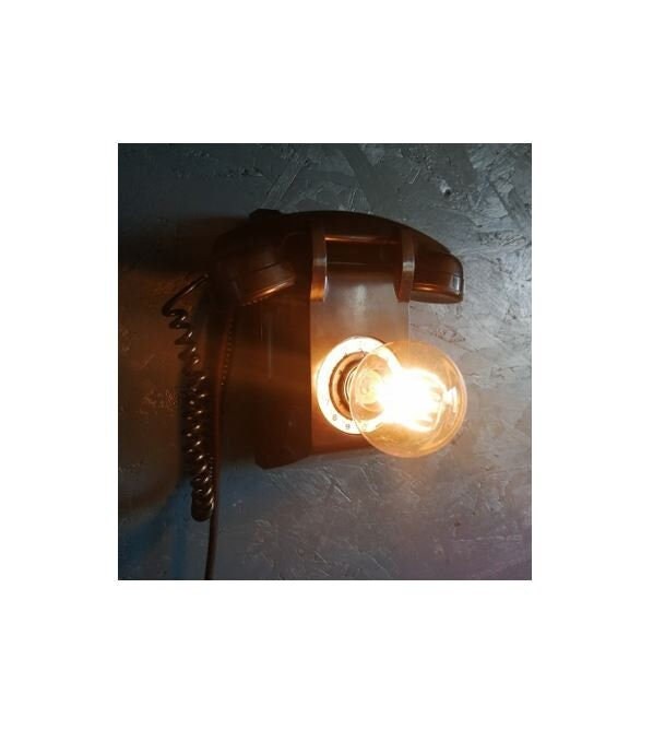 Lampe Applique Téléphone Vintage Bakélite Noire Années 40 Black Phone