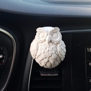 Eule Gips Diffusor | Eule Auto Lüftungsclip, Weisheitseule Auto Diffusor, Auto Lufterfrischer, Hausstein Diffusor, Auto Innendekor, Eule Auto Dekor