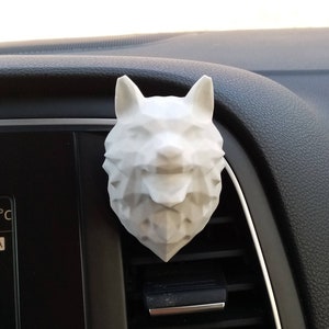 Geometric Wolf Auto Diffuser: Gips Lufterfrischer mit Nachfüll Öl