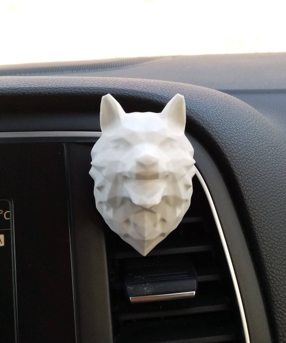 Geometric Wolf Plaster Diffuser Wolf Car Vent Clip, Car Diffuser