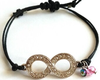 Infinity Bracelet: Handmade Charm Bracelet with Waxed Cord