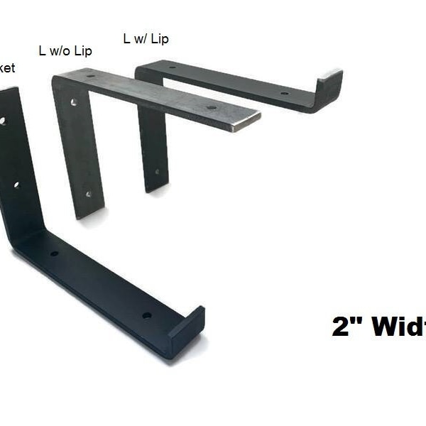 Shelf Brackets, Heavy Duty Steel Brackets, Floating Shelf Bracket, 2" Solid Steel, Open Shelving Brackets, Kitchen Shelving