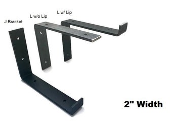 Shelf Brackets, Heavy Duty Steel Brackets, Floating Shelf Bracket, 2" Solid Steel, Open Shelving Brackets, Kitchen Shelving