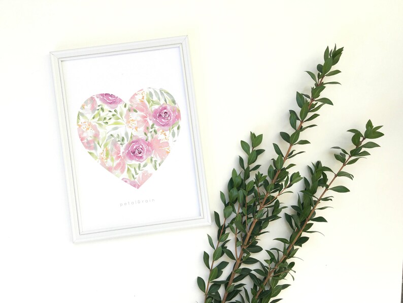 Digital Download Fleurs Je Taime Watercolor Print