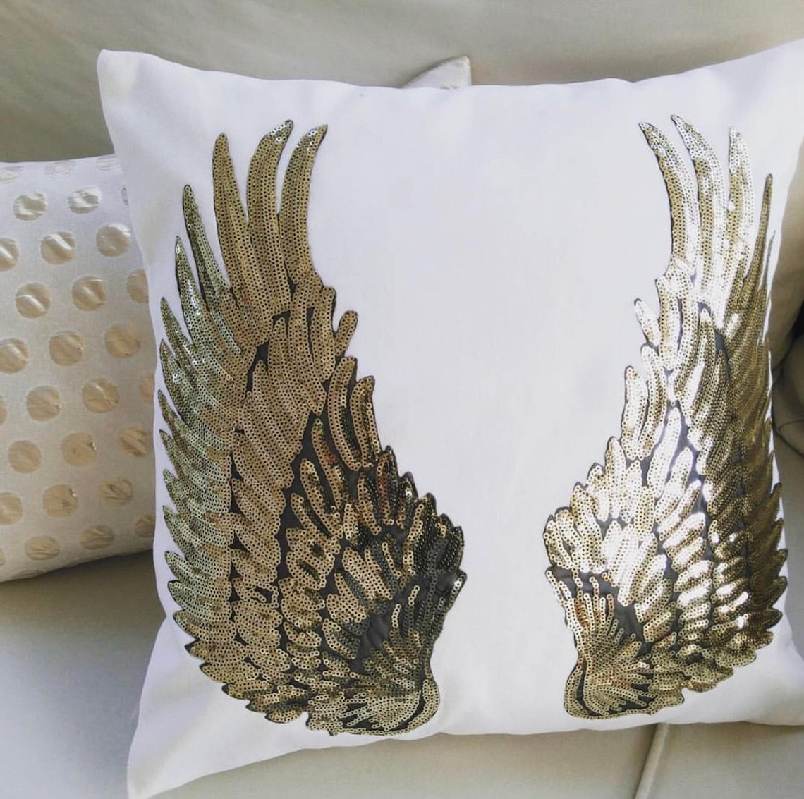 Angel Wings Pillow special wing design pillow silver decor Etsy