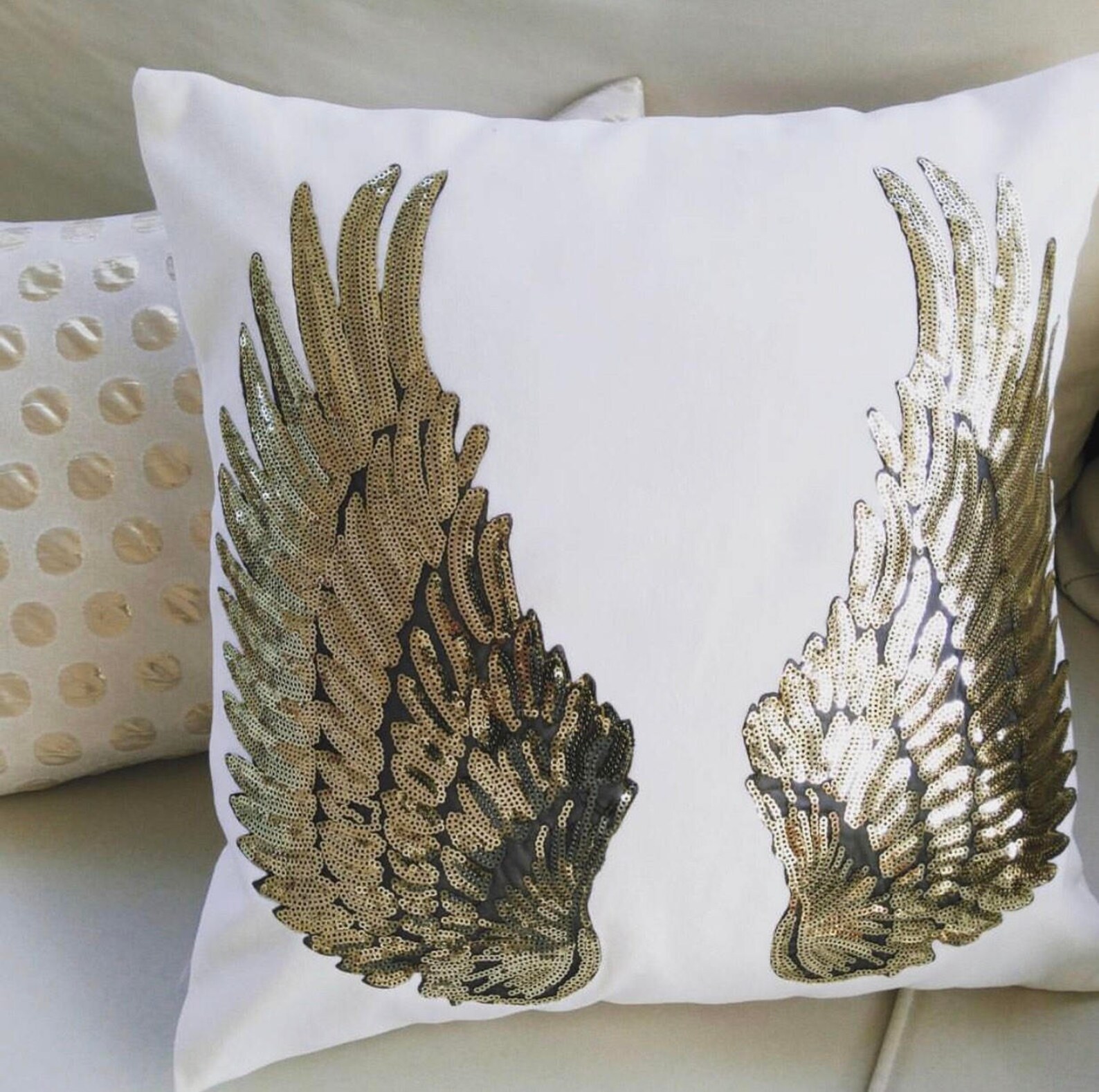 Angel Wings Pillow special wing design pillow silver decor Etsy