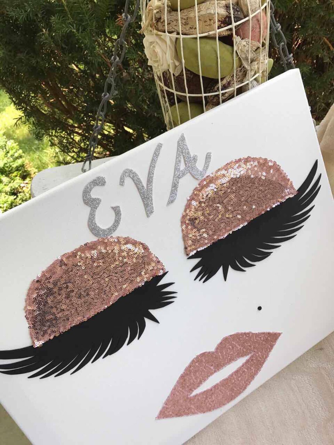 Personalized Eyelash Wall decor Handmade Eyelashes Silver Gold Etsy
