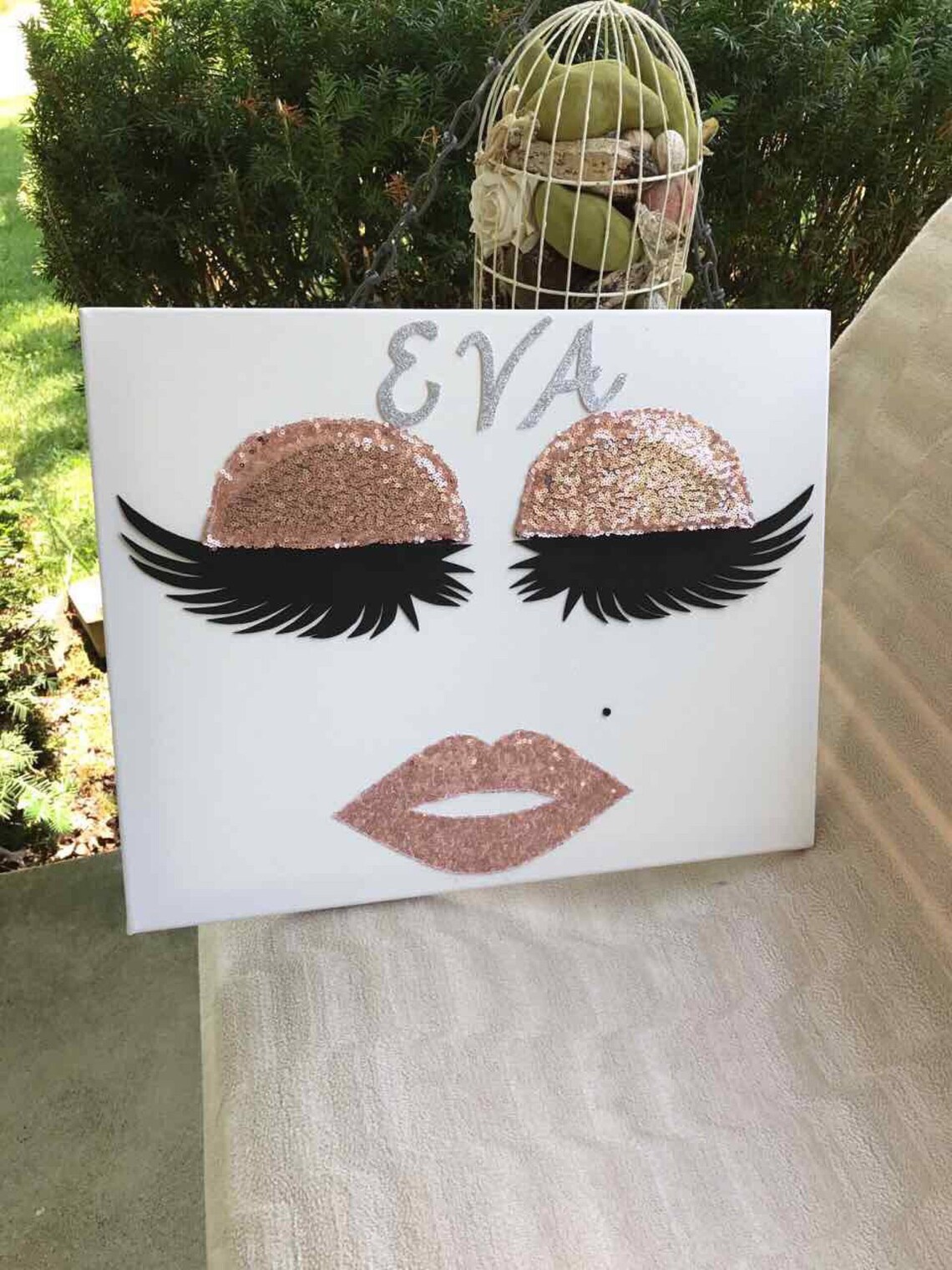 Personalized Eyelash Wall decor Handmade Eyelashes Silver Gold Etsy