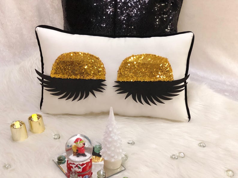 Mini Eyelash Pillow Handmade Eyelashes Silver Gold Rose Gold Etsy