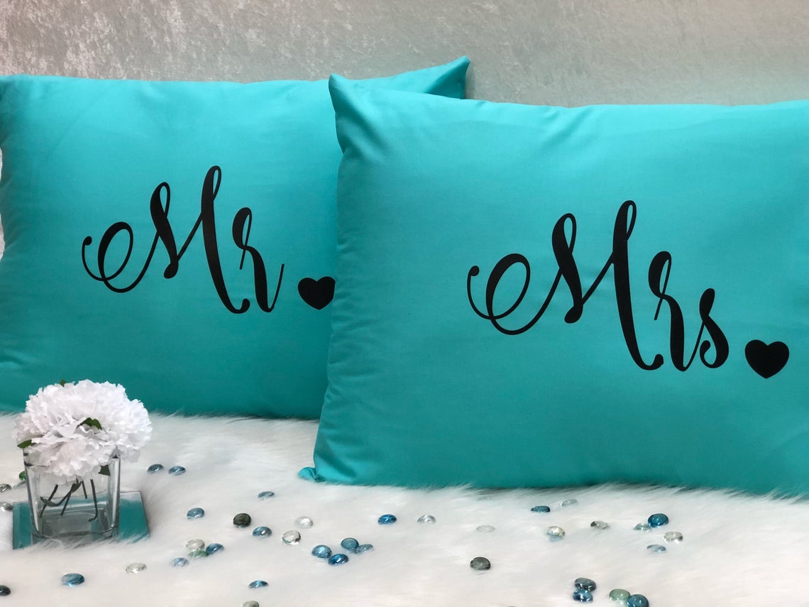 Mr & Mrs Pillow Sets Wedding Pillowcases Wedding gift Mr Etsy
