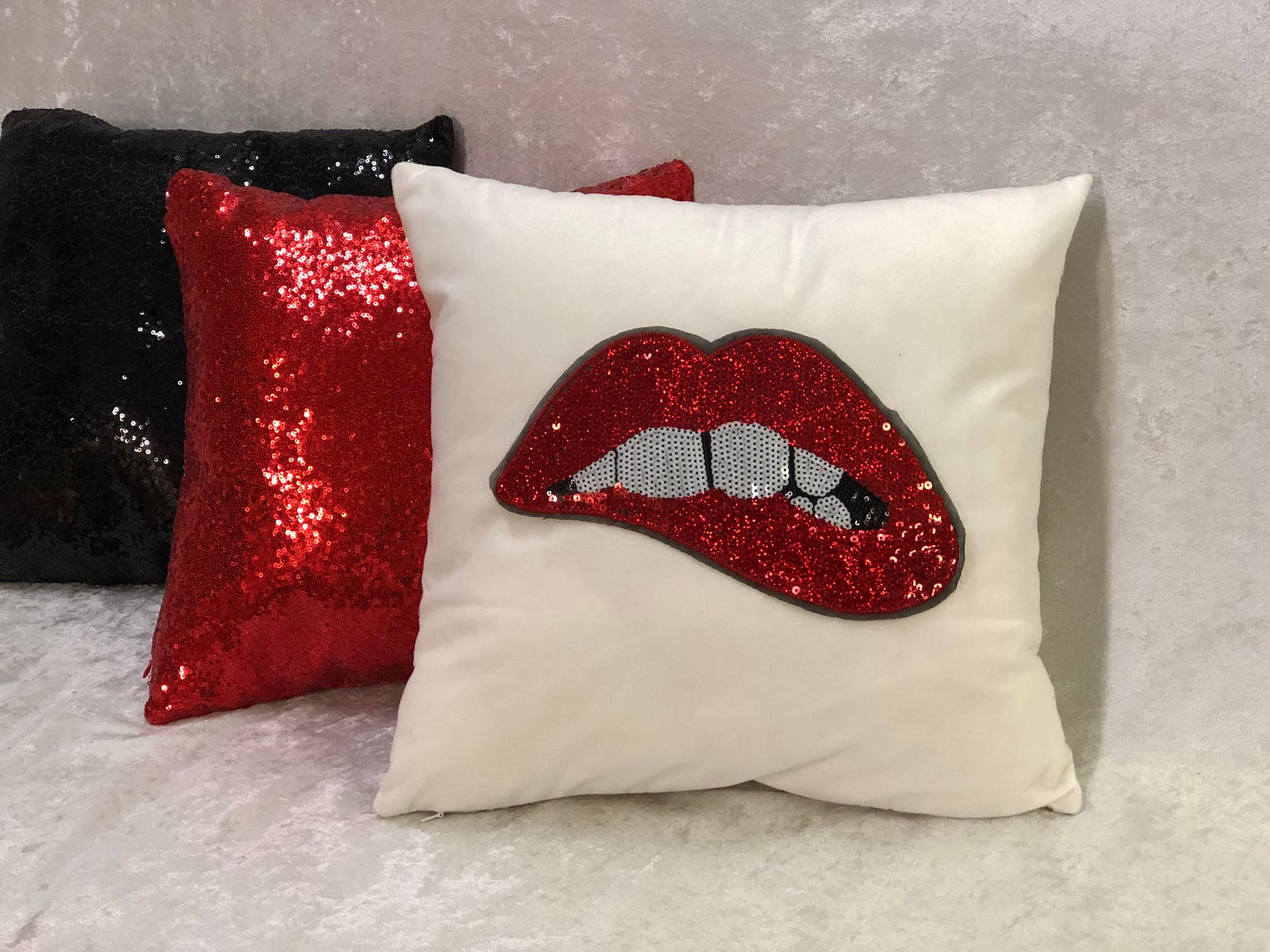 Lips Pillow Red Lips Pillowcase Makeup sign Lips decor Etsy