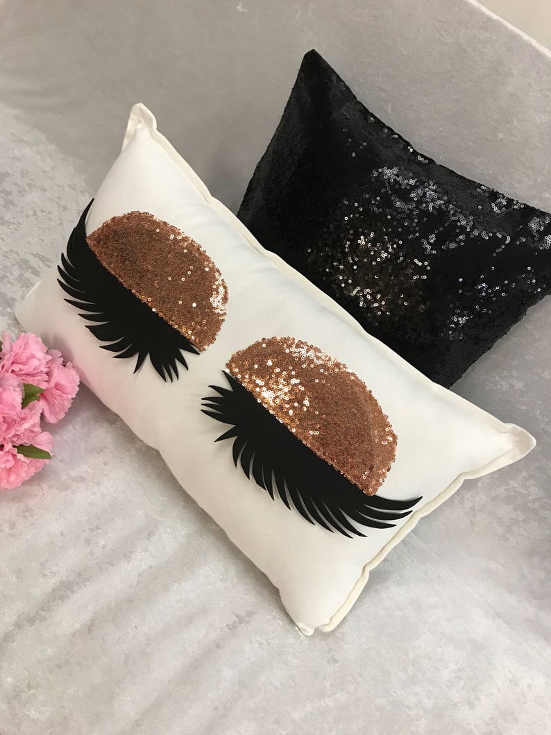 Set Eyelash Pillow Set Almohada de pestañas con funda de Etsy