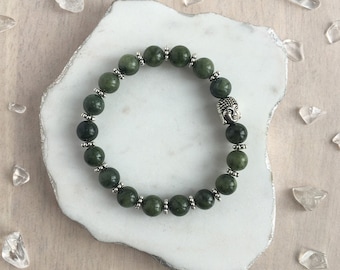 Jade Gemstone Bracelet, Buddha Bracelet,  Handmade Healing Crystal Bracelet, Teacher Appreciation Gifts, Mom Gift, Spiritual Gift For Women