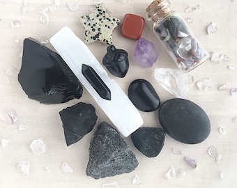 Protection Crystals Set, Healing Crystals Kit for Energy Protection, Home Protection Crystals Set, Housewarming Gift, New Home Gift