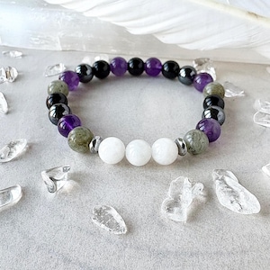 Empath Protection Bracelet, Beaded Moonstone Bracelet, Healing Crystal Bracelet For Energy Protection, Custom Beaded Bracelets For Women