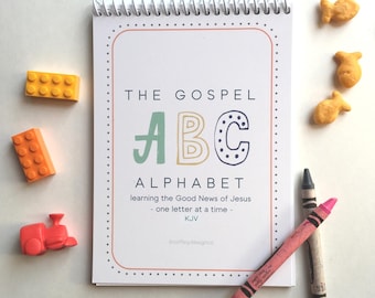 Gospel ABC Scripture Cards, KJV Alphabet, Kids Bible Verse (Digital Download)