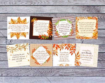 Printable KJV Scripture Card, Give Thanks, Bible Verse, Fall, Autumn, Thanksgiving, Gratitude, Thankful, Truth Squares, Instant Download