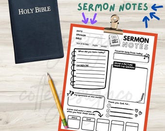 PRINTABLE Kids Sermon Notes Sheet | Church Junior Children Digital