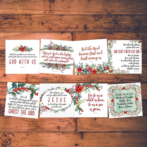 Printable ESV Christmas Scripture Cards Bible Verse Etsy