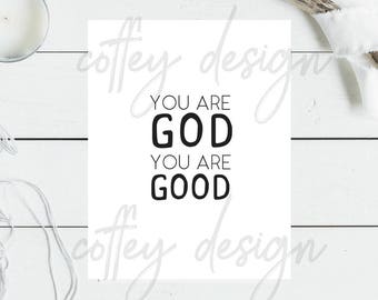 God Is Good Printable, Bible Verse Wall Art (Digital Download)