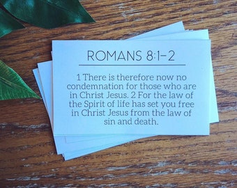 Printable, Romans 8, Download, Bible, Memory cards, Scripture, Instant, 3x5, digital