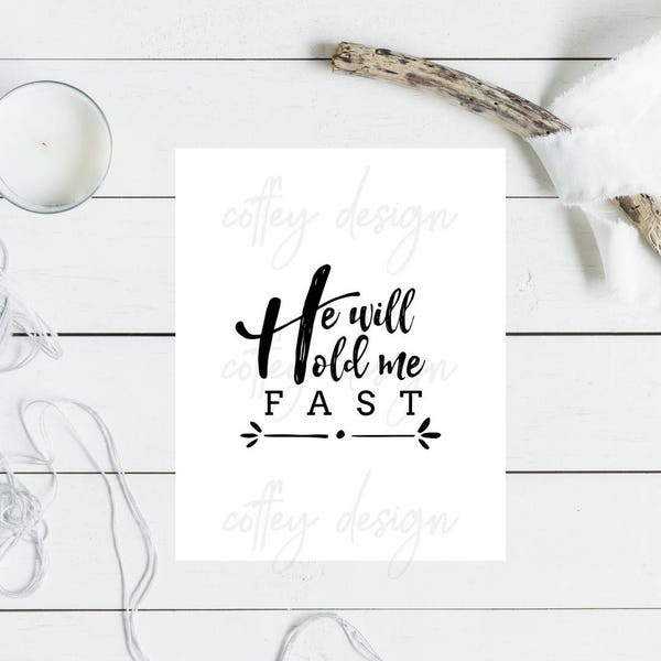 DIGITAL He Will Hold Me Fast Download Printable Song Hymn Instant