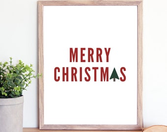 Digital, Merry Christmas, printable, download, instant, holiday, 8x10