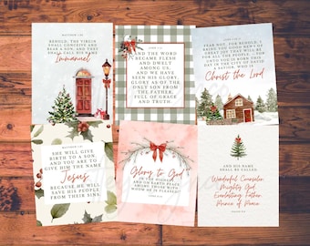 PRINTABLE Watercolor Christmas Scripture 4x6 Cards