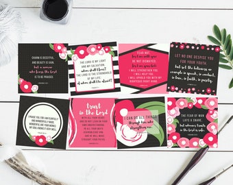 Floral Scripture Cards for Girls, ESV Bible Verse (Digital Download)