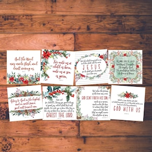 Imprimible, KJV, Navidad, Tarjetas de las Escrituras, Versículo Bíblico, Feliz, Alegría, Regocijo, Descargar, Instantáneo, Digital, Tarjetas de lugar