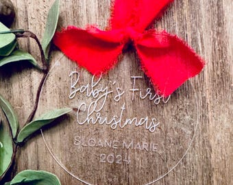 Custom "Baby's First Christmas" | Acrylic Engraved Christmas ornament | new baby shower gift