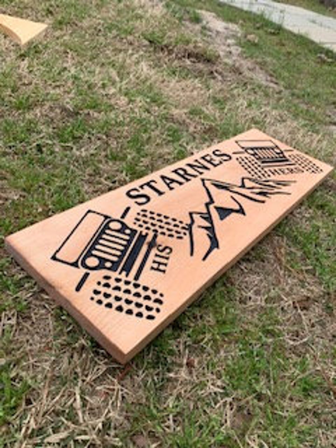 Jeep Wrangler seine und ihre Zeichen / Namensschild | Etsy