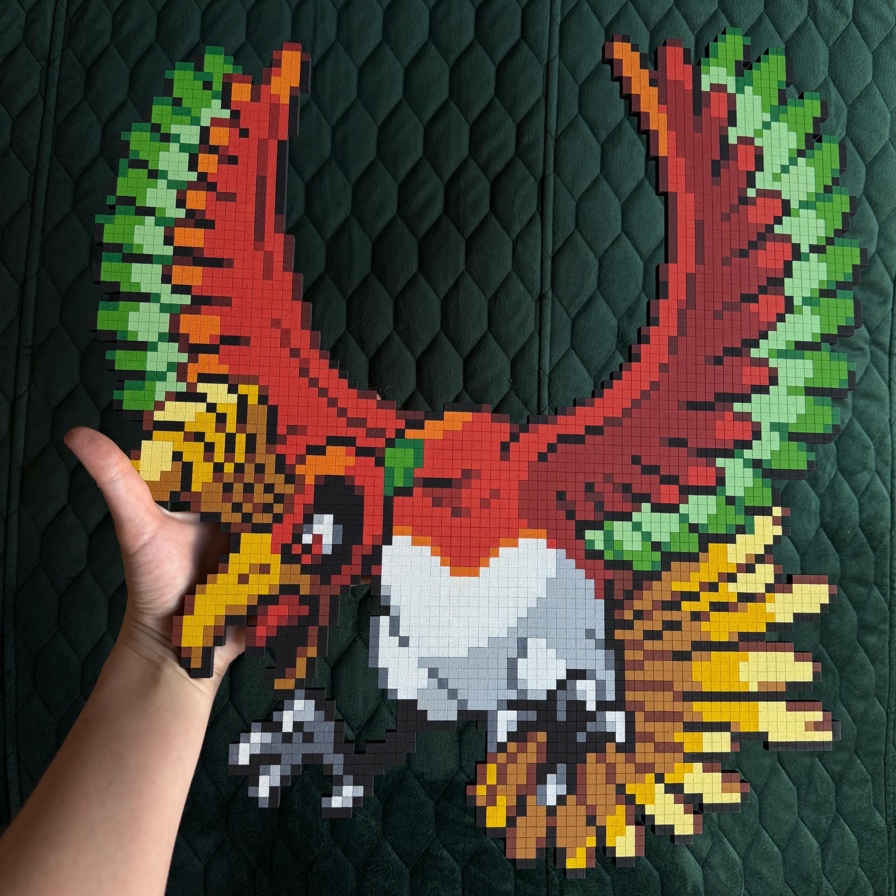 Hand-painted Ho-oh Wall Art - Lasercut Pokémon Pixel Art - Etsy