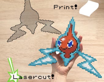 Rotom Sprite Files for Lasercutting and Printing -- Paint Your Own Woodcut or Coloring Pages
