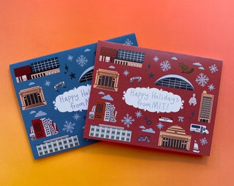 MIT Holiday Greeting Cards 4.25 x 5.5 - Original Digital Illustrations of the Massachusetts Institute of Technology