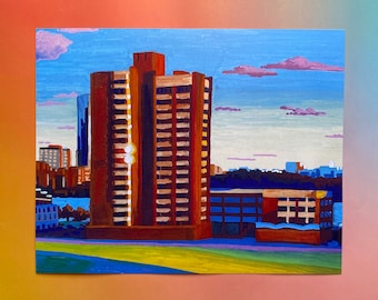 Art of MIT MacGregor - 4x6 and 8x10 Prints - Original Acrylic Marker Illustration of the Massachusetts Institute of Technology