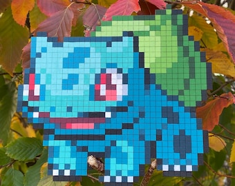 Hand-painted Bulbasaur Wall Art - Lasercut Pokémon Pixel Art