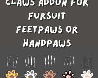 Addon for claws for feetpaws or handpaws