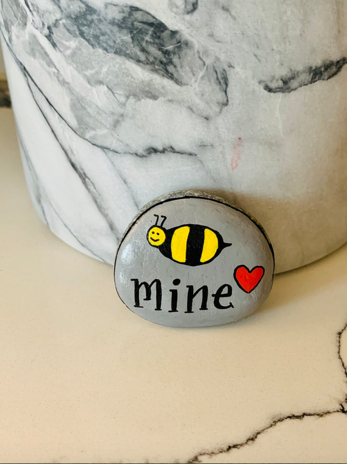 Hand Painted Valentine's Day Rocks: Banana & Bee Gag Gift - Etsy