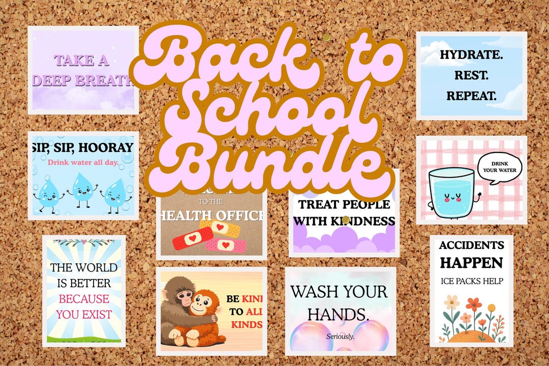 School Nurse Office Posters, Health Room Wall Art, Calming Corner ...