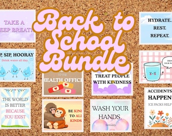 School Nurse Office Posters, Health Room Wall Art, Calming Corner Bundle (Digital Download)