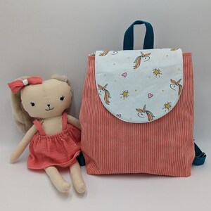 Sac à dos enfants, maternelle, crèche, nounou, bébé, velours