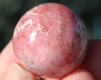 27mm 37g Rhodochrosite Gemstone Sphere, Genuine Rhodochrosite Crystal, Argentina