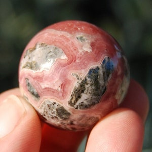 29mm 44g Rhodochrosite Crystal Sphere, Genuine Rhodochrosite Gemstone, Argentina