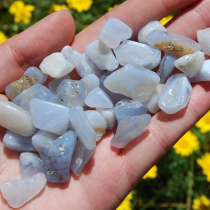 20 Stück Blaue Spitze Achat Trommelsteine, Kleine Kristall Set