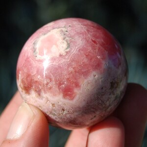 41mm 125g Rhodochrosite Crystal Sphere, Large Genuine Rhodochrosite Gemstone, Argentina