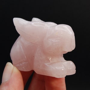 2in Rose Quartz Carved Crystal Rabbit