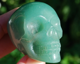 p&gt;&lt;span&gt;For your consideration is this hand carved green Aventurine crystal skull. It measures approximately 2 inches long and 1.5 inches