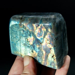 1lb Large Purple Labradorite Crystal Freeform Tower, Super Flashy Spectrolite