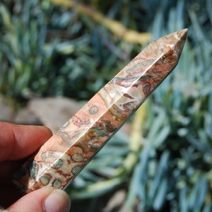 3.75in Pink Leopard Skin Jasper Crystal Tower, lj4